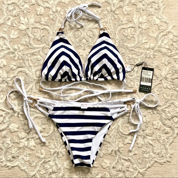 Brazilian style triangle top string bikini! Large top, Medium bottom. - Picture 5 of 7